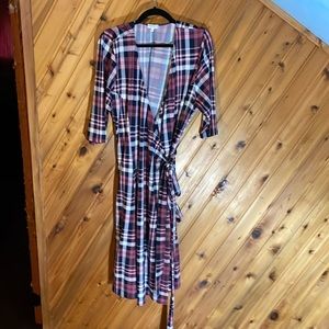 Kiyonna plaid wrap dress